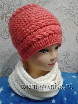 Теплая шапочка и снуд